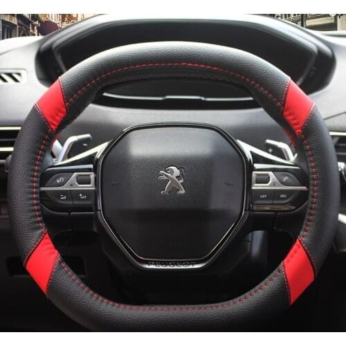 KKYSYELVA The four seasons leather model is suitable for Peugeot 4008 and 5008 new 508 model special steering wheel cover