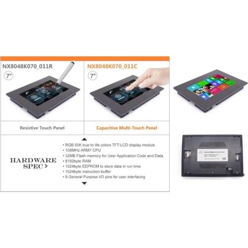 7.0" Nextion Enhanced HMI Intelligent USART UART Serial TFT LCD Module Display Resistive or Capacitive Touch Panel w/Enclosure