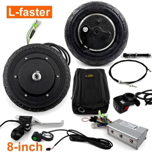 8 Inch 350W Brushless Hub Motor Kit For Converting Scooter To Electric Scooter With 200x50 Drum Brake Wheel