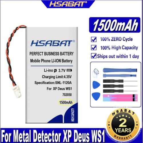 HSABAT WS1 WS2 1500mAh Battery for Metal Detector XP Deus WS1 WS2 WS3 WS4 WS5 Metal Detector Batteries