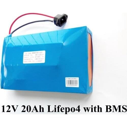 Lifepo4 12V 20Ah lifepo4 battery pack with BMS for velo electrique Solar LED lighting motorcycle xenon lamp electric tools ebike
