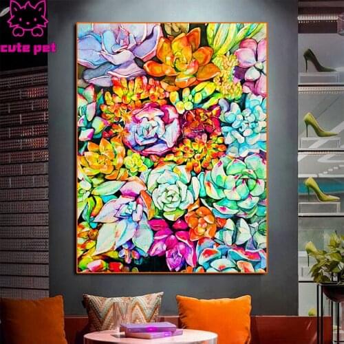 DIY Diamond Embroidery"succulent plants"5d Full Square Diamond Painting Cross Stitch Needlework Mosaic decoration salon puzzle