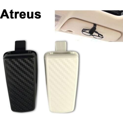 Atreus Car styling Carbon Sunglasses Card Holder Glasses Case Clip For Lexus Honda Civic Opel astra h j Mazda 3 6 Kia Rio Volvo