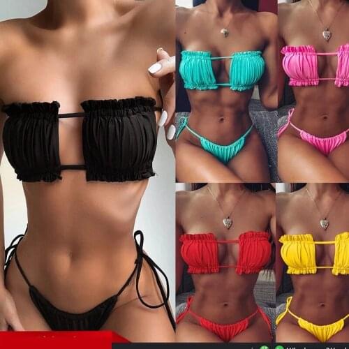 Low Waist Bikini 2021 Triangle Swimwear Female Tow Pieces Swimsuit Women Print 2 Piece Suit Push Up Bathing Swim New Biquini