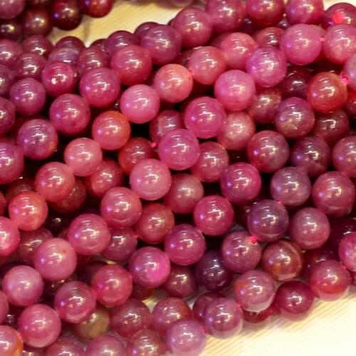 Natural Genuine High Quality Red Ruby Round Loose Stone Beads 3-18mm Fit Jewelry DIY Necklaces or Bracelets 15" 03823