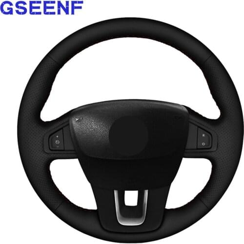 Steering Wheel Cover For Renault Samsung SM5 2009-2018 Renault Laguna 2008-2015 Latitude 2010-2015 Black DIY Genuine Leather