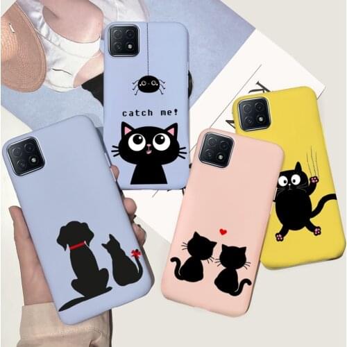 Cartoon Cute Cat Dog Pattrens Phone Case For OPPO A72 5G Case Shap-on Case Cover For OPPO A72 A 72 PDYM20 OPPOA72 Back Cover