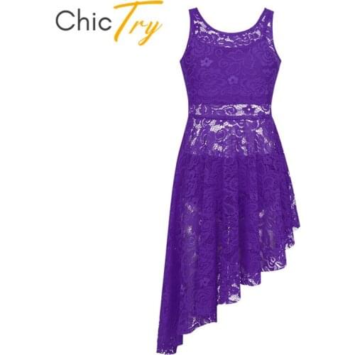 ChicTry Kids Teens Floral Lace Lyrical Dance Costumes Set Girls Ballet Tutu Dress Gymnastics Shorts Tops Dress Suit Dance Wear