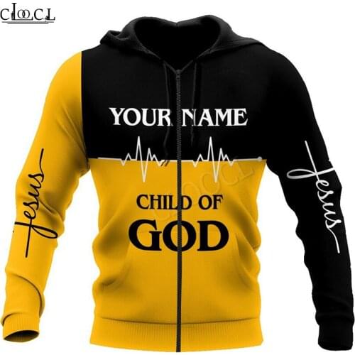 CLOOCL Christian Jesus Catholic DIY Customize Name Zipper Hoodie Men Women 3D Print Casual Long Sleeve Coat Drop Shipping