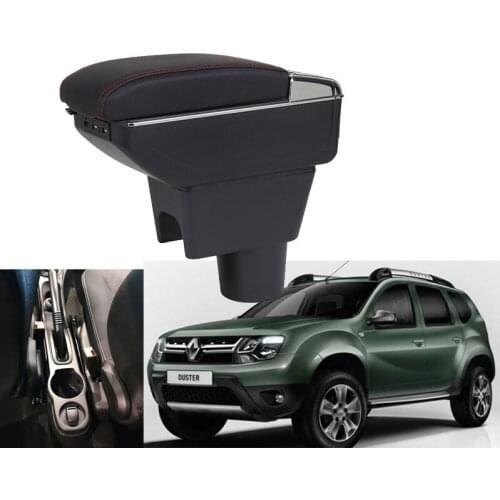 For Renault Duster Armrest box central Store content DUSTER armrest box with cup holder ashtray with USB interface