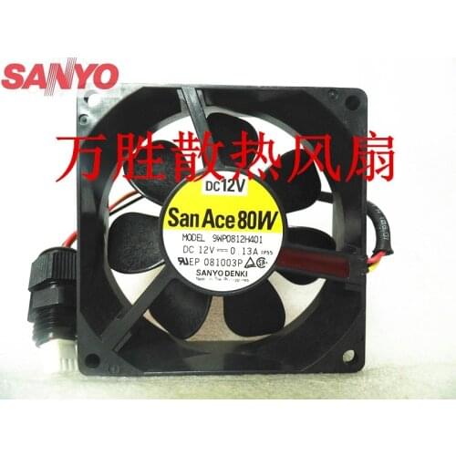 For Sanyo 9WP0812H401 imported Japanese IP68 waterproof fan 8025 12V cooling fan USED