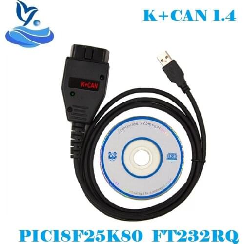 For VAG K+CAN Commander 1.4 Diagnostic Scanner tool OBDII for VAG 1.4 COM cable For vag PIC18F25K80 FTDI FT232RQ Chip