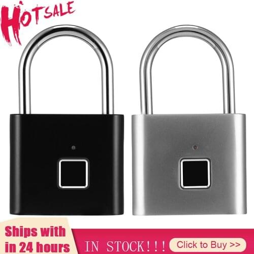 Keyless USB Charging Fingerprint Lock Smart Padlock Door Lock 0.3sec Unlock Portable Anti-theft Fingerprint Padlock