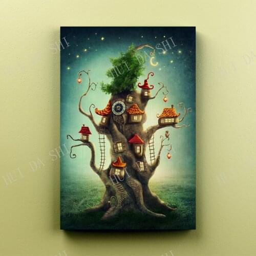 Family Tree Nursery Wall Art Kids Room Canvas
