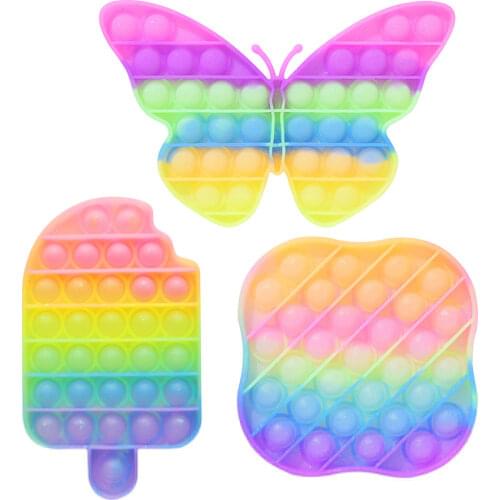 Glittering Ice Cream Push Bubble Toy with Gold Powder Sensory Squeezing Anti-stress Toys for Adults Children Sensory Tool