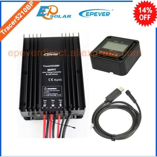 Mppt 20A 20amp solar charger controller with MT50 remote meter Tracer5210BP 12v 24v auto work USB PC communication cable