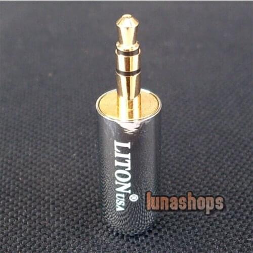 LN002361 LITON 3.5mm LT-06 Male Plug Golden Plated solder type Adapter For DIY 6mm Tail Dia