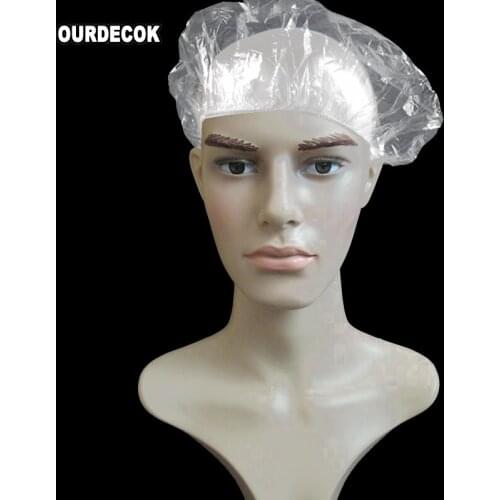 100pcs/pack Disposable Hat Hotel One-Off Elastic Shower Bathing Cap Clear Hair Salon Bathroom Products