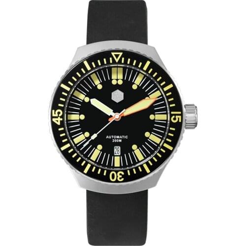 San Martin Men Dive Watch Mens Automatic Watches Mechanical Wristwatch Sapphire 200M Waterproof C3 Luminous Ceramic Bezel NH35