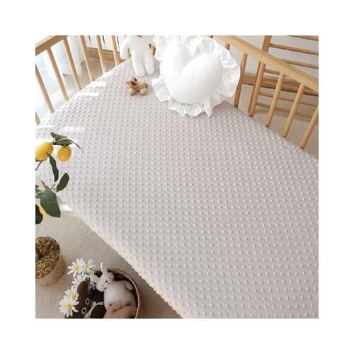 Dot Soft Fitted sheet With Elastic Band solid Bed Sheet Cover-Wrinkle Fade Stain and Abrasion Resistant Sheets