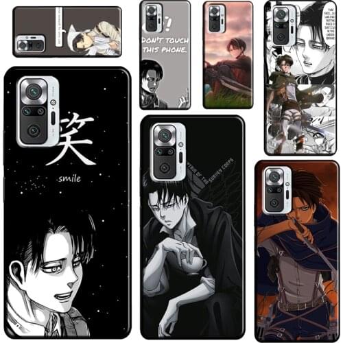 Levi Ackerman Anime Soft Case For Xiaomi Redmi Note 10 8 9 Pro 8T 9S Phone Cover For Redmi 9 9A 9C 9T 8A K40