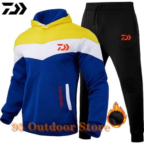 Daiwa New 2022 Winter Fishing Sweatshirt Mens Outdoor Sports Fishing Clothes Hooded Zipper Leisure Windproof Fishing Suit