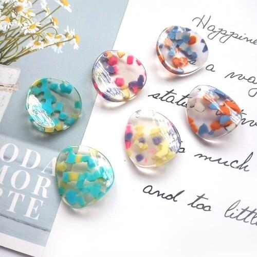 New style 30pcs/lot color granule print geometry Irregular round water droplets shape acrylic beads for jewelry accessory