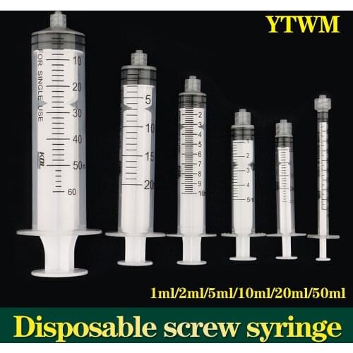 Condeli Disposable Spiral Mouthle Syringe 1ml/ 2/5/10/20/50ml Spiral Mouthle Syringe Tube Needler