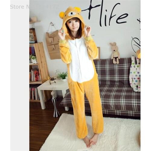 Kigurumi Relax Bear Onesies Pajamas Cartoon Animal Cosplay Pyjamas Adult Onesies Costume Party Dress Halloween Pijamas