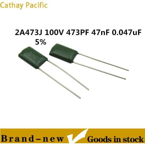 50pcs Polyester film capacitor 100V 1nF 1.5nF 2.2nF 100nF 2A471J 2A102J 2A152J 2A222J 2A392J 2A332J 2A472J 2A103J 2A473J 2A104J