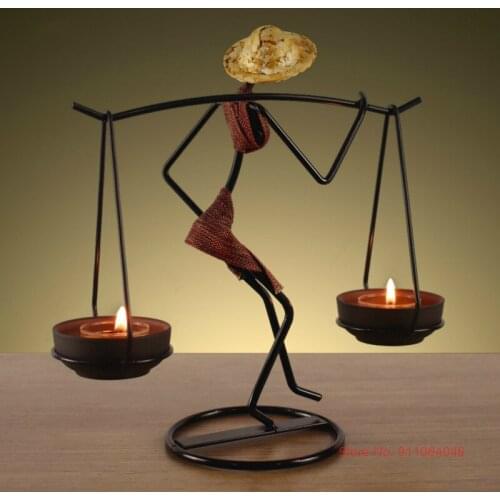 Wrought Iron Dai Girl Candle Holders Pastoral Character Multifunctional Candlestick Party Wedding Decoration Candelabra Gifts