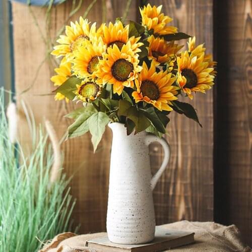 Retro 50cm Simulation Sunflower Bouquet Artificial flowers Home Furnishing Van Gogh Sunflower Home Decoration Fake Flower