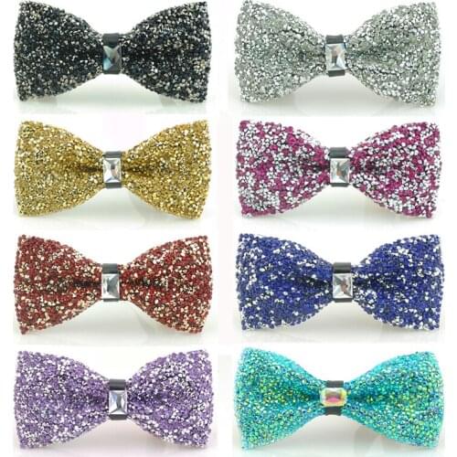 Luxurious Wedding Party Rinestone Bow Tie Men-Pretied Crystal Ties For Men Adjustable Formal Dress Gift Tuxedo Cravat Neckwear