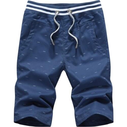 White Shorts Mens Clothing Style Cotton Running Sport Shorts for Men Casual Summer Elastic Waist Solid Shorts Printed