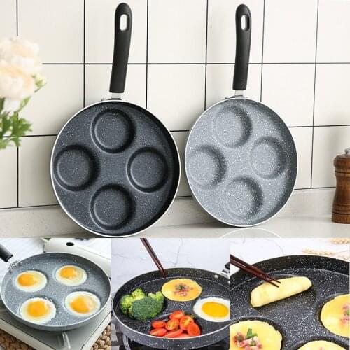 4 Hole Frying Pot Thickened Omelet Pan Non-stick Egg Pancake Steak Pan Cooking Egg Ham Pans Breakfast Maker