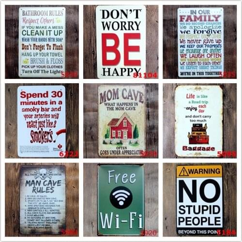 MOM CAVE Vintage Metal Tin Signs Cafe Bar Pub Club Home Wall Decor ART Poster Retro Plaque Decorative Plates Christmas Gift N130