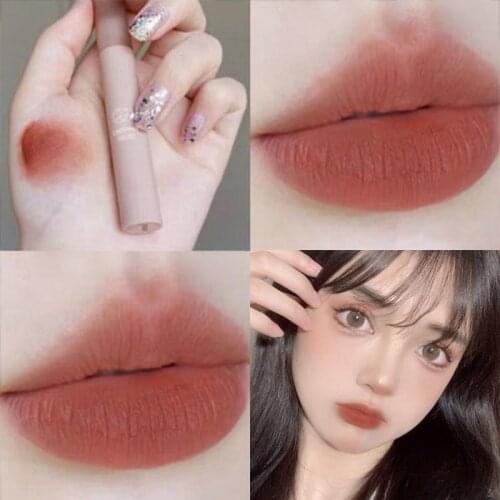 Waterproof Nude Lipsticks Brown Velvet Matte Lip Gloss Long Lasting Liquid Lipstick Red Lip Tint Beauty Cosmetics 6 Colors