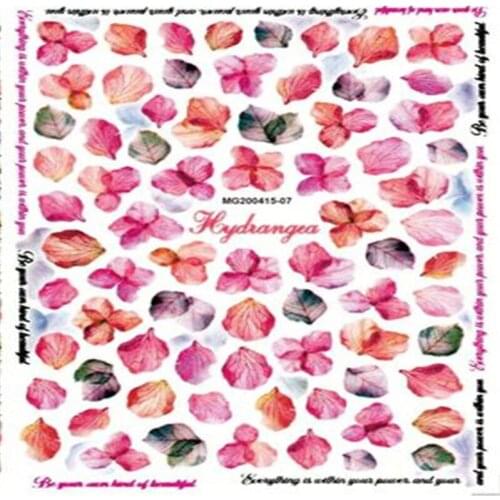High Quality DIY Japanese Serious Imitated Dry Flowers Nail Stickers Hydrangea Nail Art Nail Decals