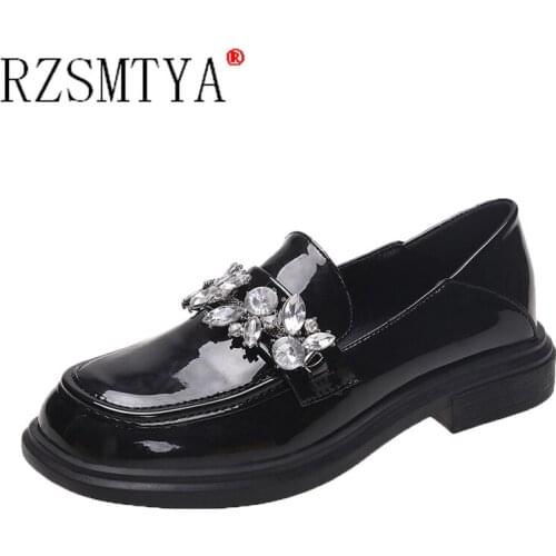 Women Leather Shoes British Style 2021 Spring Oxford Shoes Comfortable Casual Shoes Flats Women Platform Oxford Shoes