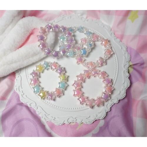 Lolita girl candy color start bracelet lolita beads bracelet Lolita girl jewelry accessories B1356