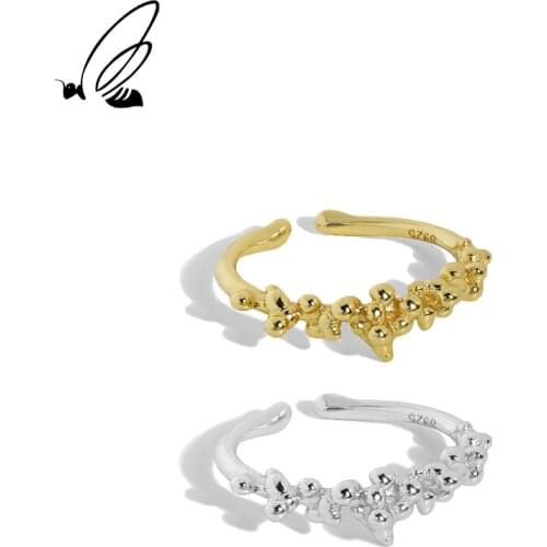 SSTEEL Sterling Silver 925 Ring Niche Design Minimalist Irregular Texture Gift For Women Aesthetic Engagement 2021 Fine Jewelry