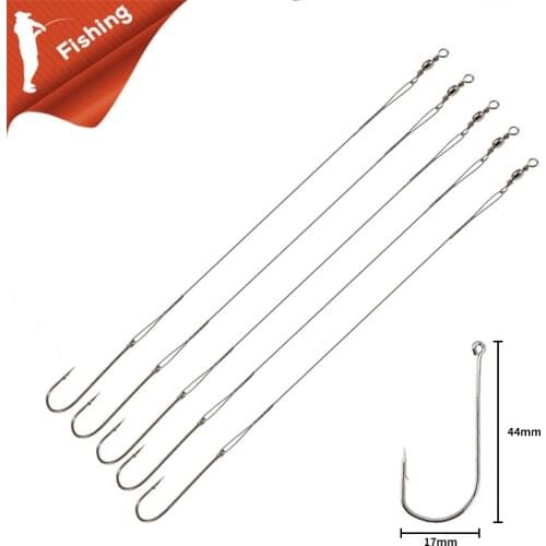 20pcs 21cm Steel Wire Leader Fishing Line Rig With Hook Swivel Leadcore Fishing Leash Leashes For Fishing