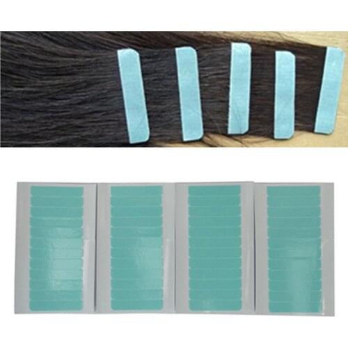 5 Sheets 60pcs Hair Tape Adhesive Glue 4cm*0.8cm Double Side Tape Waterproof For Lace Wig Hair Extension Tool