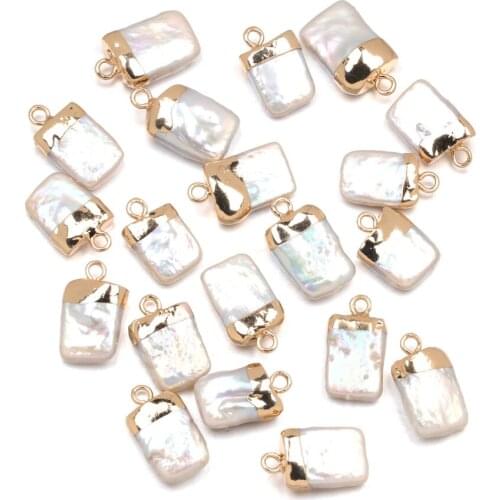 5PCS Natural Freshwater Pearl Pendants rectangle Pendants For jewelry making DIY Accessories Fit Necklaces Size 8x16-10x18mm