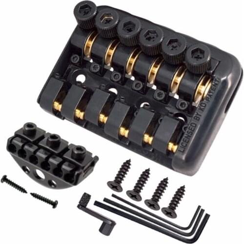 6 String Saddle Headless Electric Guitar Bridge Tailpiece With Worm involved string device High Quality Guitar Bridge Tailpiece