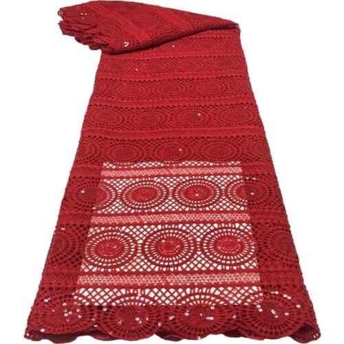 African Lace Fabric High Quality Guipure Cord Lace Fabric with sequins Nigerian Water Soluble Cord Lace Fabric For Dress