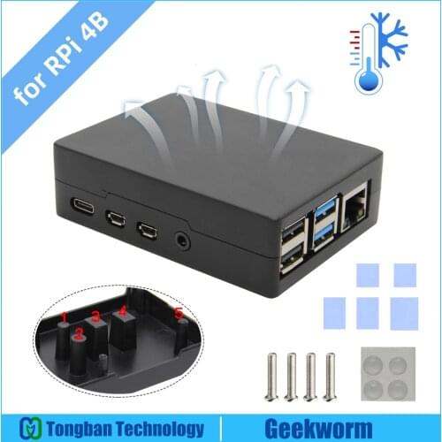 Raspberry Pi 4 Model B Passive Cooling Aluminum Case Heat Dissipation Metal Case/Housing for Raspberry Pi 4 Model B/Pi4B Only