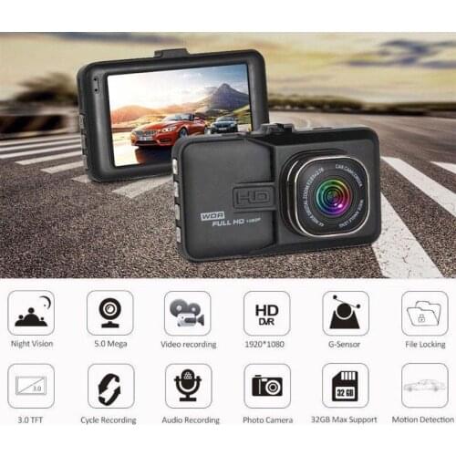 Auto 3 Inch Dash Cam Car DVR High Definition 1080P Tachograph Camera Recorder Double Cameras Reversing Images All-in-one Camera