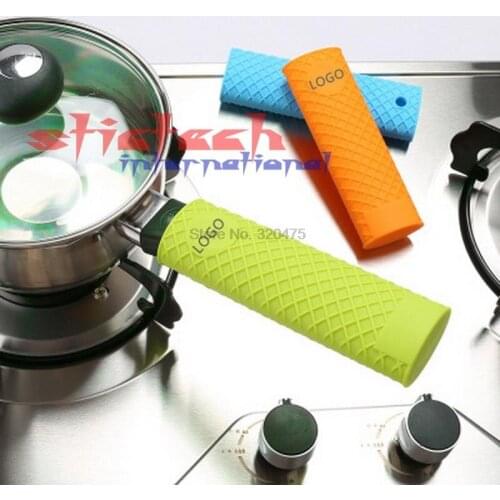 By dhl 100pcs Saucepan Holder Sleeve Slip Cover Grip Cookware Parts Cookware Parts Unique Kitchen Silicone Pot Pan Handle
