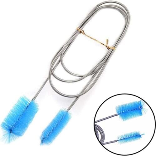 90 / 155 / 200cm Flexible Cleaning Tube Ended Double Brush Aquarium Filter Pump Pipe Hose